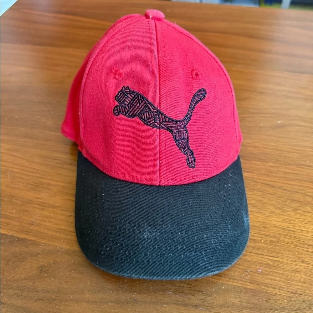 Puma Red and Black Logo Cap